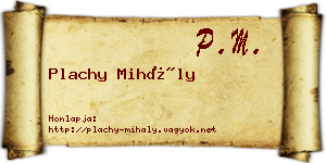 Plachy Mihály névjegykártya